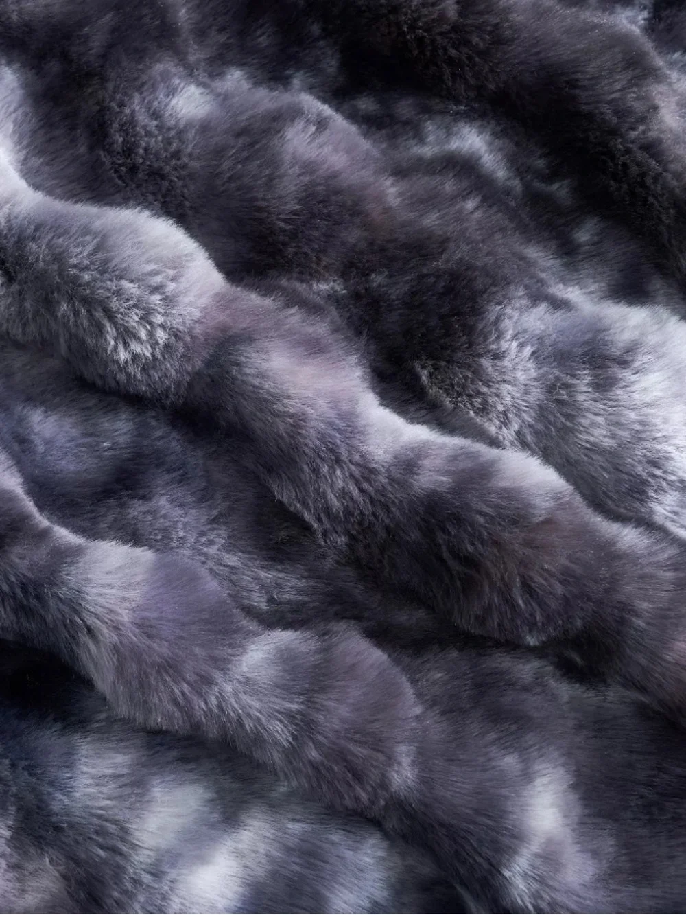 Plush Faux Fur Throw Blanket Purple 84”x60”